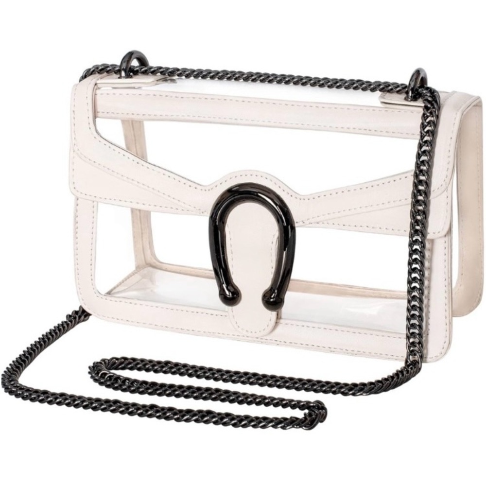 Elegant Clear Stadium Approved Crossbody Shoulder Bag with Chain (New)